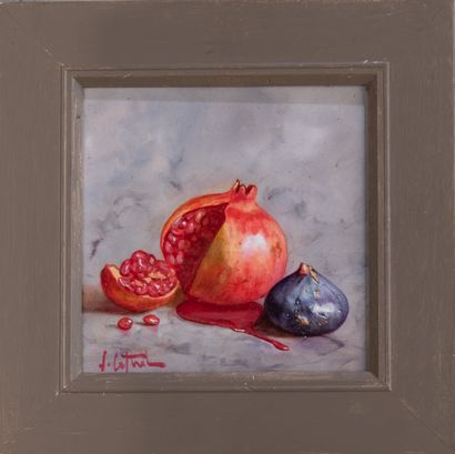 Stéphane CAPITREL (born 1959)
Fig and pomegranate
Acrylic...