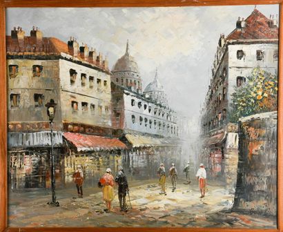 BURNETT (XXth)
Busy Street in Paris with...
