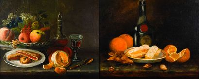 Late 19th century French school
Still lifes...