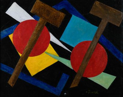 Oscar TRONECK (20th) 
Geometric composition...