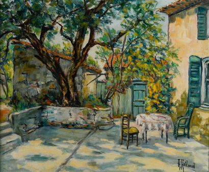 A. ROILAUD (20th century)
Sunny terrace
Oil...