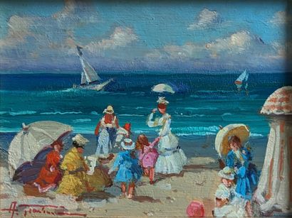 Antonio GRAVINA (1934-2011)
Beach scene
Oil...