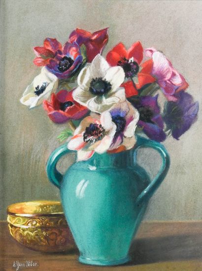 Yann NIBOR (1857-1947)
Bouquet of anemones...