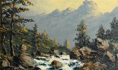 Paul GOBERT (1891-1963)
Torrent in the mountains
Oil...