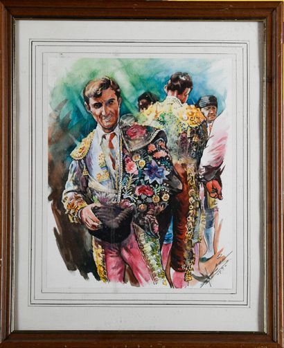 DIAZ (20th century)
The Toreadors, 1989
Watercolor,...