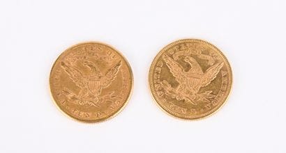 2 US $10 gold coins from 1880 and 1881