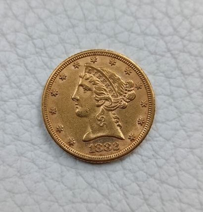 1882 US $5 gold coin