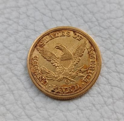5 US Dollars gold coin from 1854