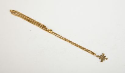 Chaîne et croix de jérusalem en or jaune
L...