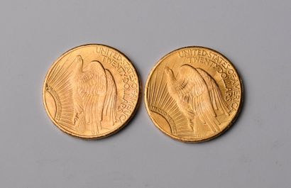 2 US $20 gold coins from 1928