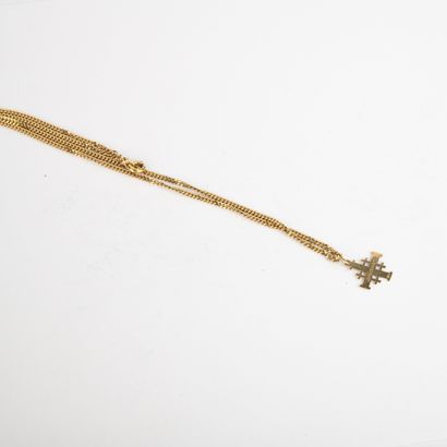 Chaîne et croix de jérusalem en or jaune
L...