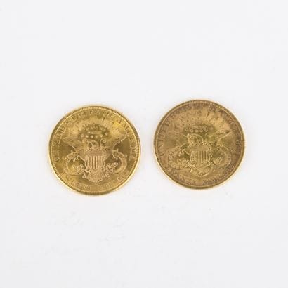 2 US $20 gold coins from 1898 and 1899