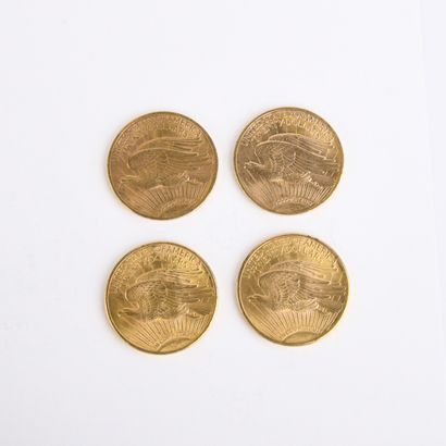 4 US $20 gold coins