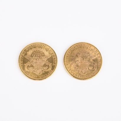 2 US $20 gold coins from 1891 and 1894