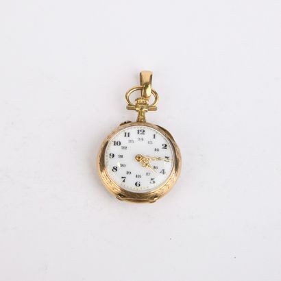 Montre de col en or jaune à décor de guirlandes...