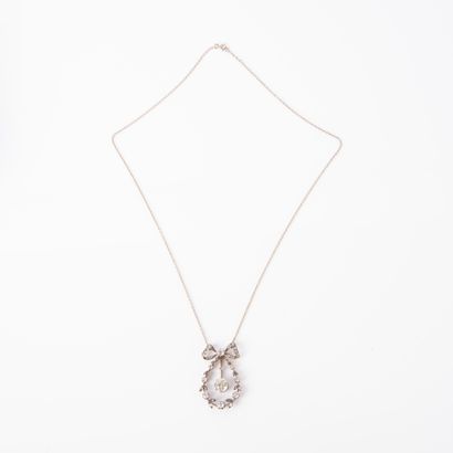 Pendant in yellow gold 750°/00 and silver...
