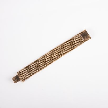 Braided cuff bracelet with two rows of rope...