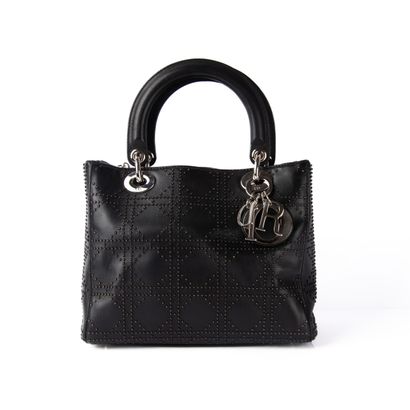 DIOR 
LADY DIOR bag in black leather with...