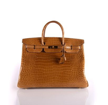 HERMES
Birkin bag 40 in fawn crocodile (Crocodylus...