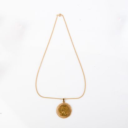 Yellow gold openwork pendant centered with...