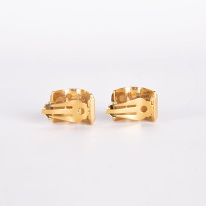 HERMES
Pair of ear clips in gilded metal...