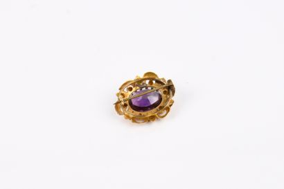 Antique brooch with flower design centered...