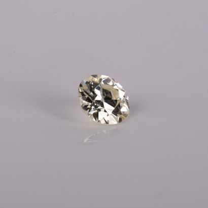 Solitaire set with a 3.99-carat cut diamond,...