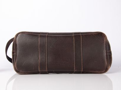 HERMES
Garden party bag in brown fabric and...