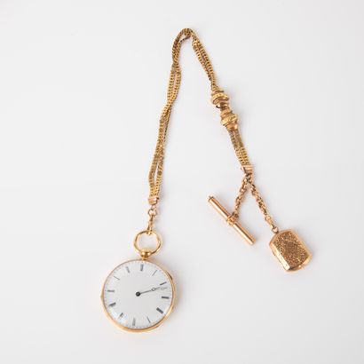 Yellow gold gousset watch with striking mechanism...