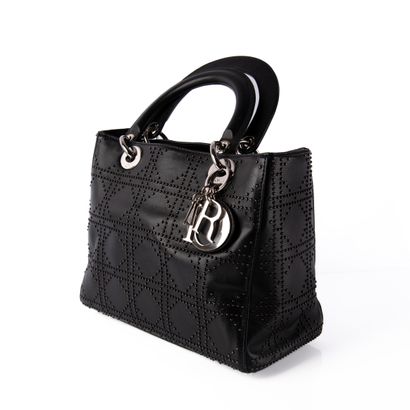 DIOR 
LADY DIOR bag in black leather with...