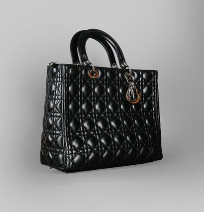 DIOR
LADY DIOR bag in quilted black leather,...
