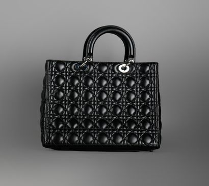 DIOR
LADY DIOR bag in quilted black leather,...