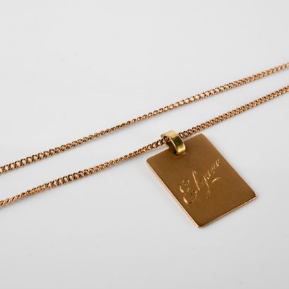 Important pendentif plaque en or jaune 18...