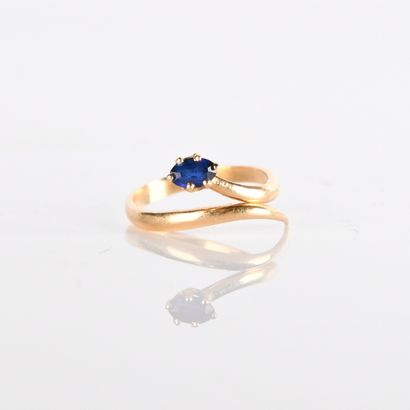 Meeting of a pendant and a ring in gold (750°/00)...