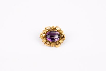 Antique brooch with flower design centered...