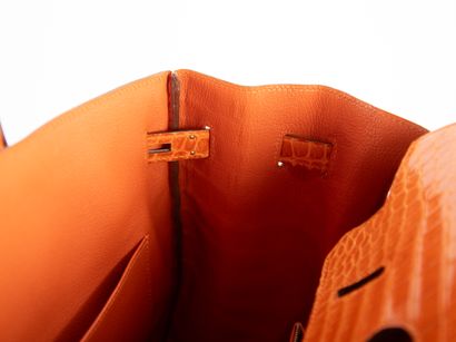 HERMES
Birkin 35 bag in orange crocodile...