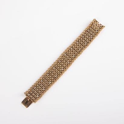 Braided cuff bracelet with two rows of rope...