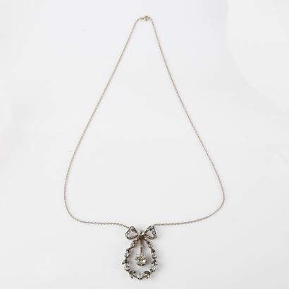 Pendant in yellow gold 750°/00 and silver...