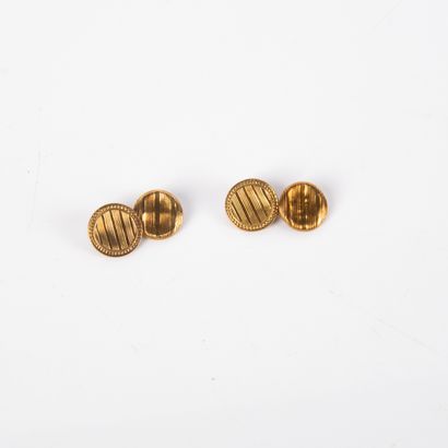 Paire de boutons de manchette en or jaune...