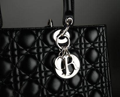 DIOR
LADY DIOR bag in quilted black leather,...