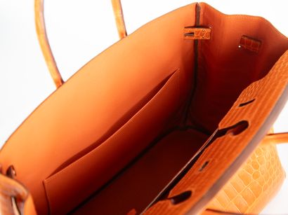 HERMES
Birkin 35 bag in orange crocodile...