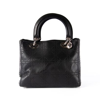 DIOR 
LADY DIOR bag in black leather with...