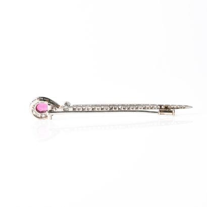 Antique barrette brooch in platinum (850...