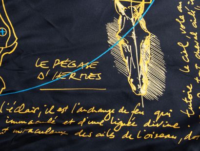 HERMES
Silk twill square, Pegasus model,...