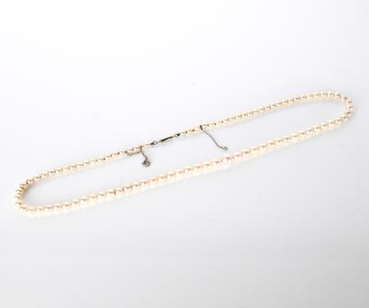 Fallen cultured pearl necklace (diam. 4 to...
