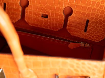 HERMES
Birkin 35 bag in orange crocodile...