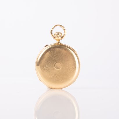 Pocket watch in yellow gold (750 thousandths).
Enameled...