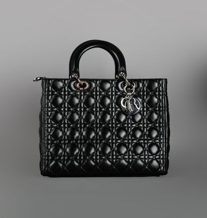 DIOR
LADY DIOR bag in quilted black leather,...