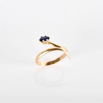 Meeting of a pendant and a ring in gold (750°/00)...