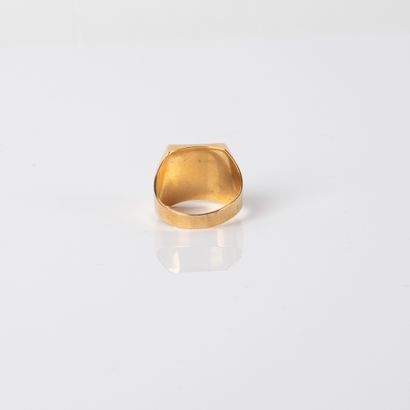 Chevalière en or jaune 18 carats (750 millièmes)...